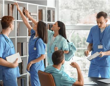 New Project (26) A diverse group of nursing students accessing and using educational resources